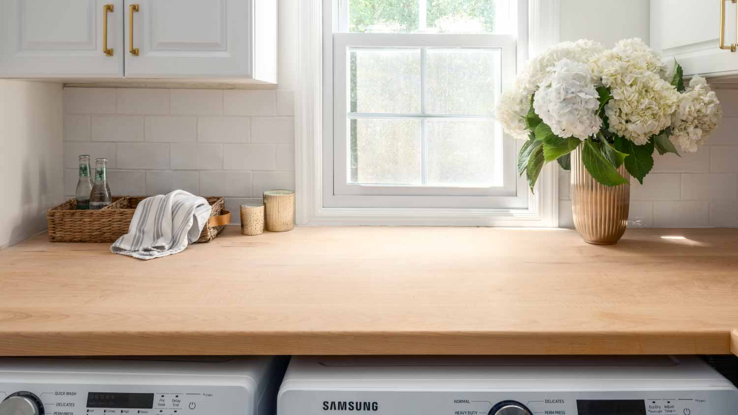 Interior view of a laundry room 