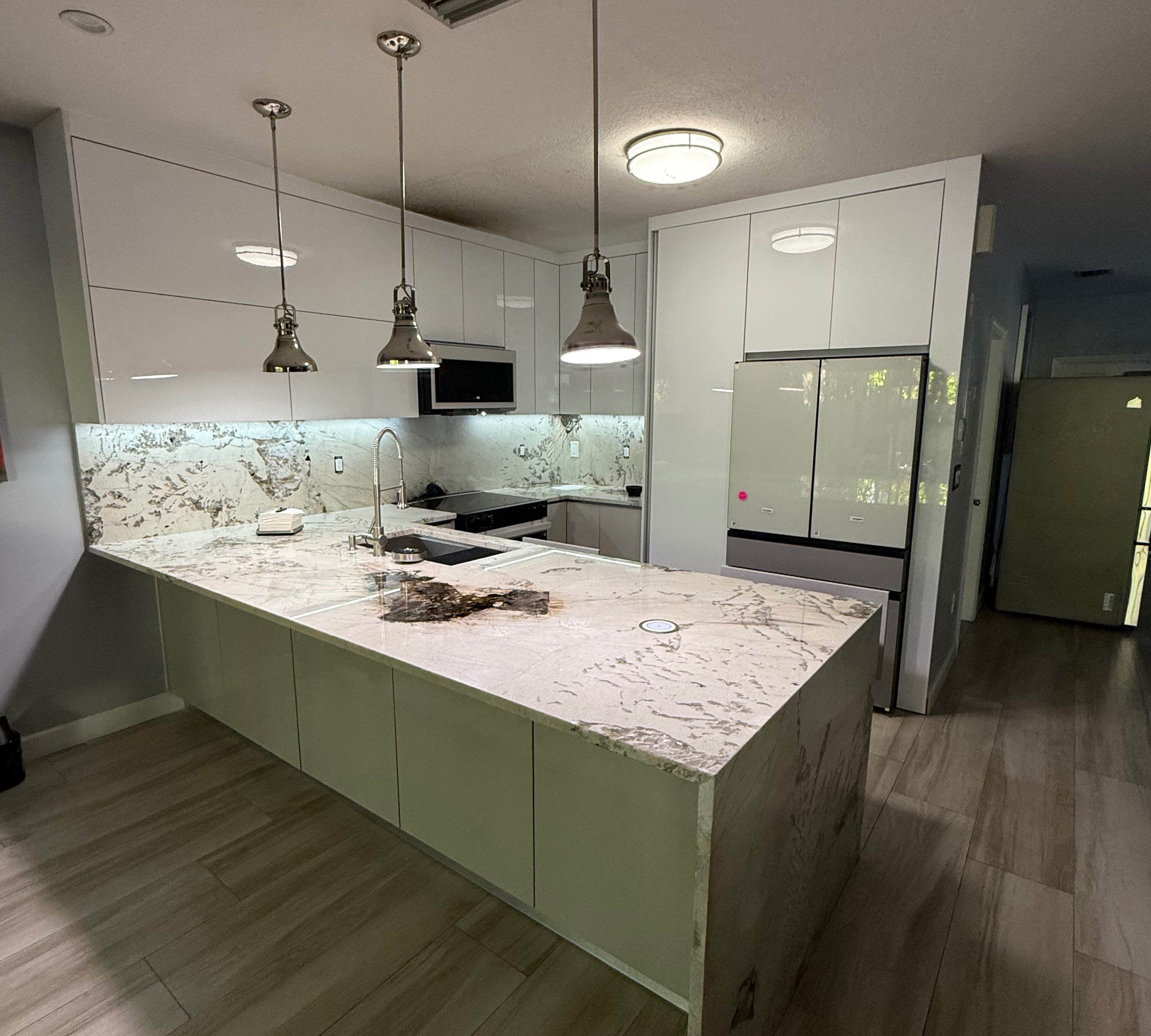 fridge and cabinetry