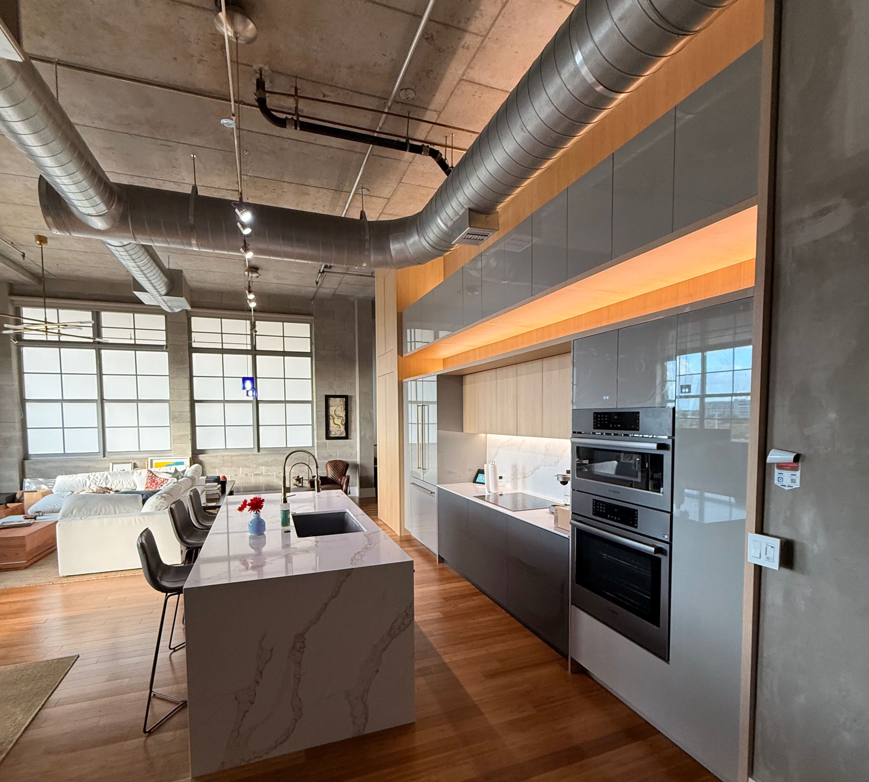 Luxury kitchen with electric stovetop