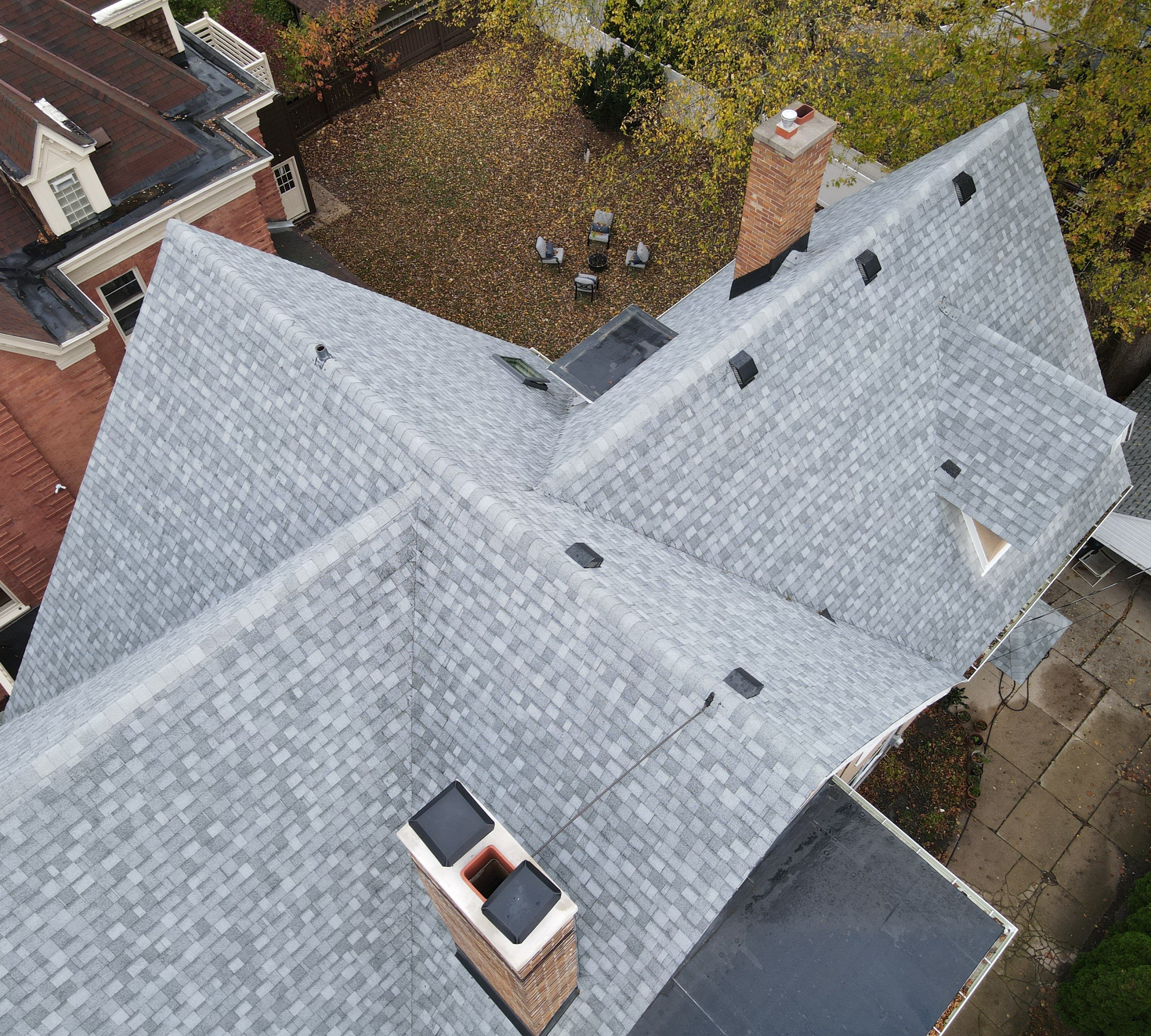 asphalt roof aerial view