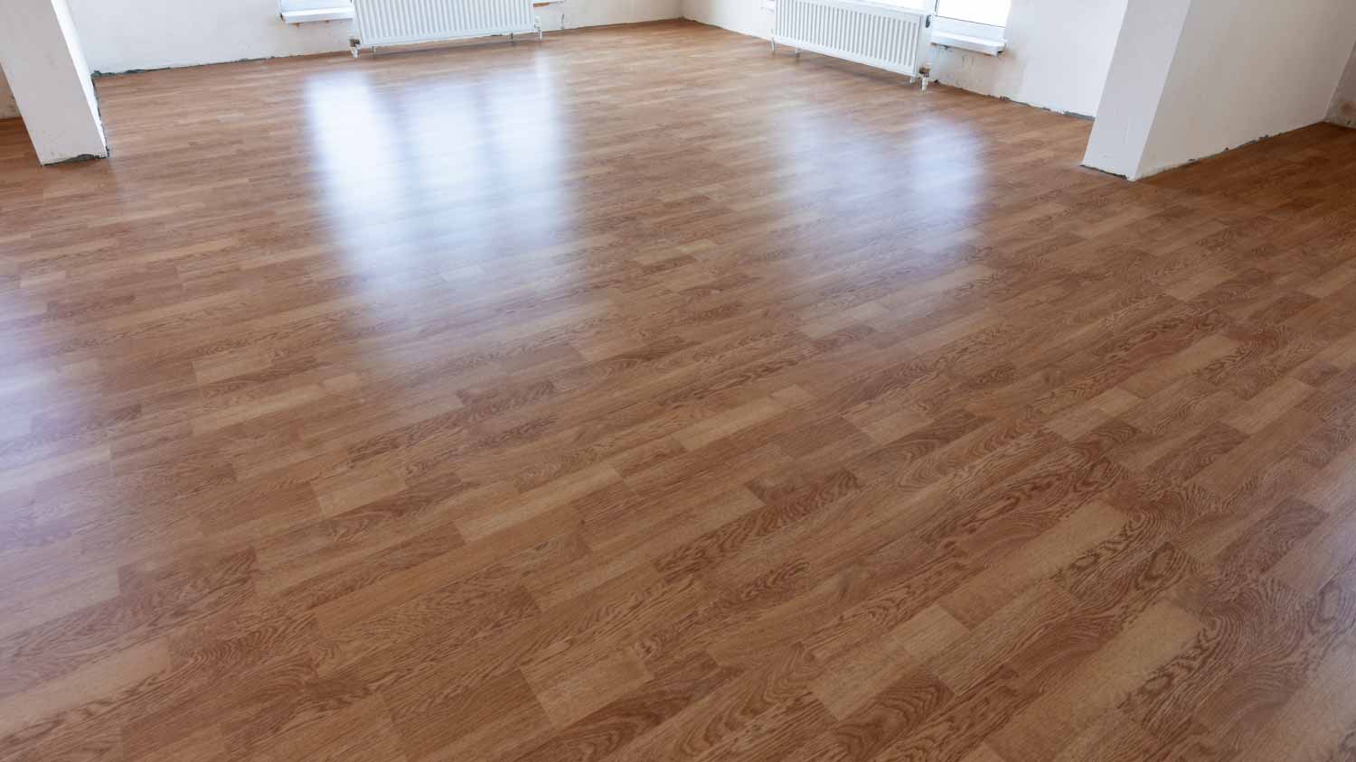 Laminate flooring in the interior of a spacious room