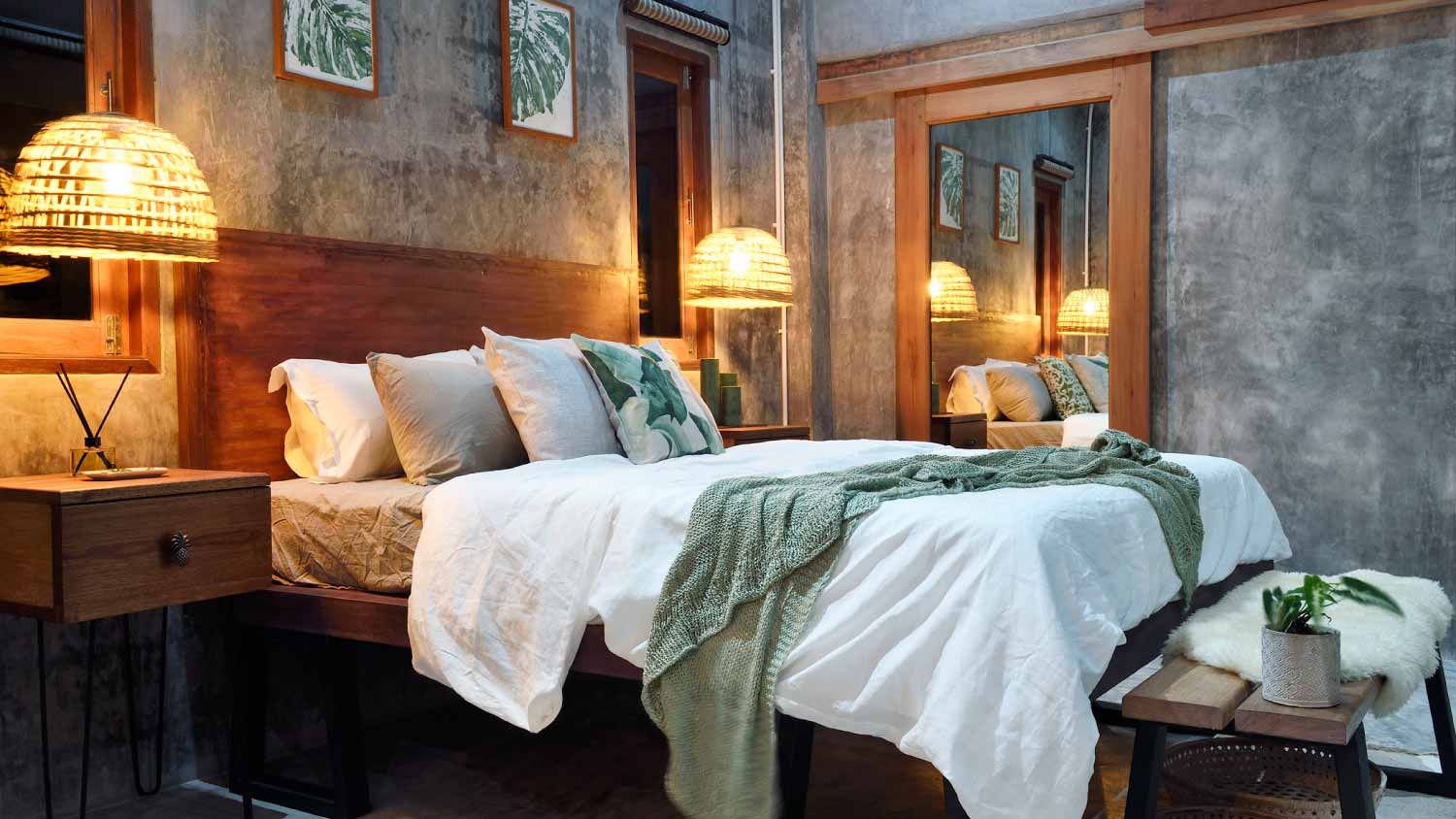 Luxury concrete bedroom