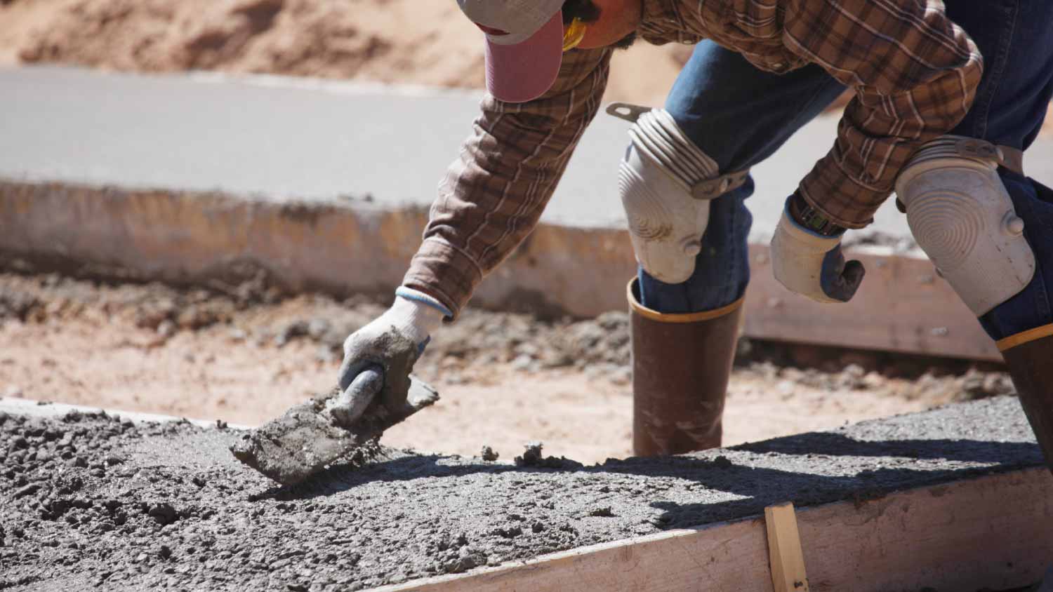 Man doing concrete work