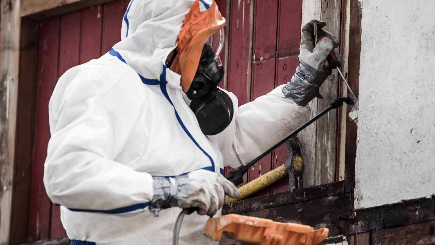 Man removing asbestos