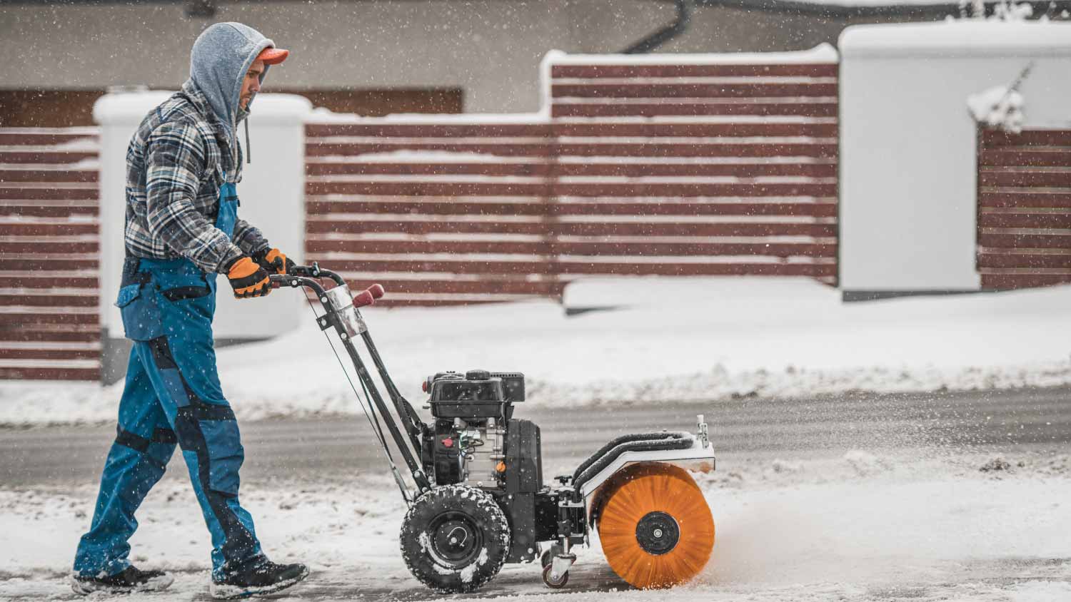 Man removing snow