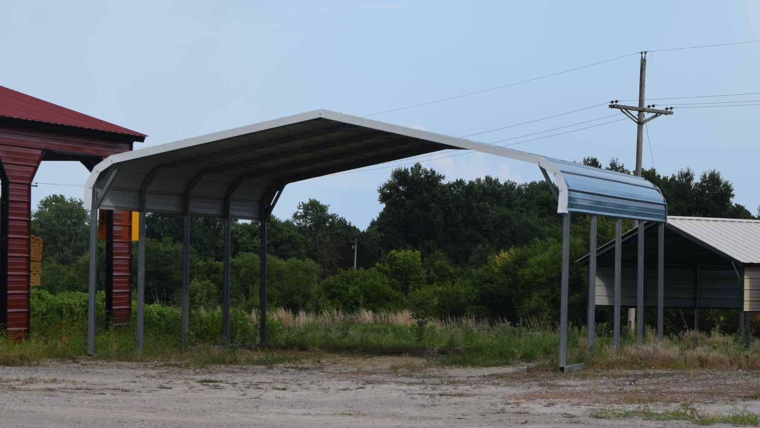 Metal tandem carport