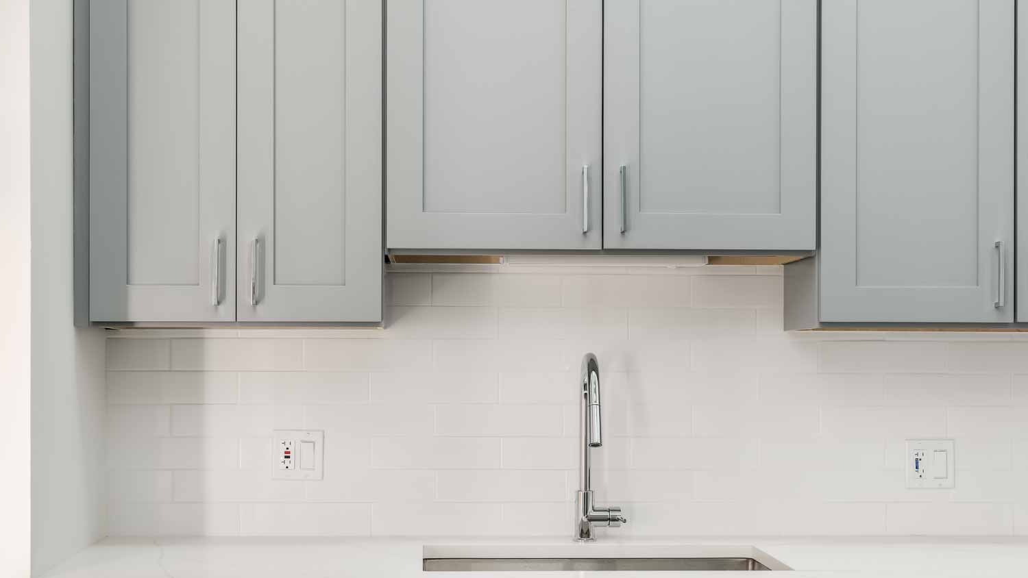 Modern gray kitchen cabinets