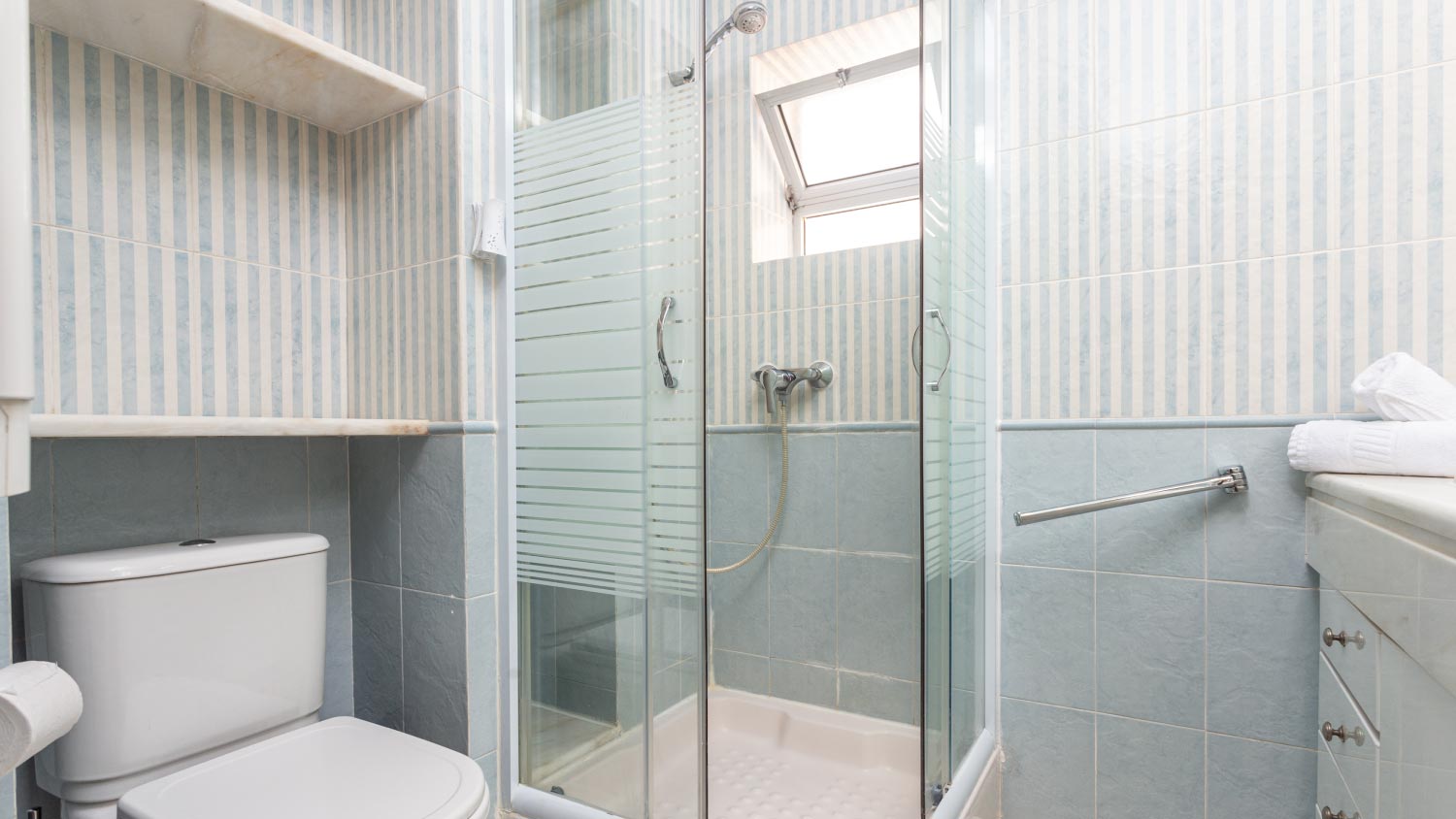 Modern shower room with a booth