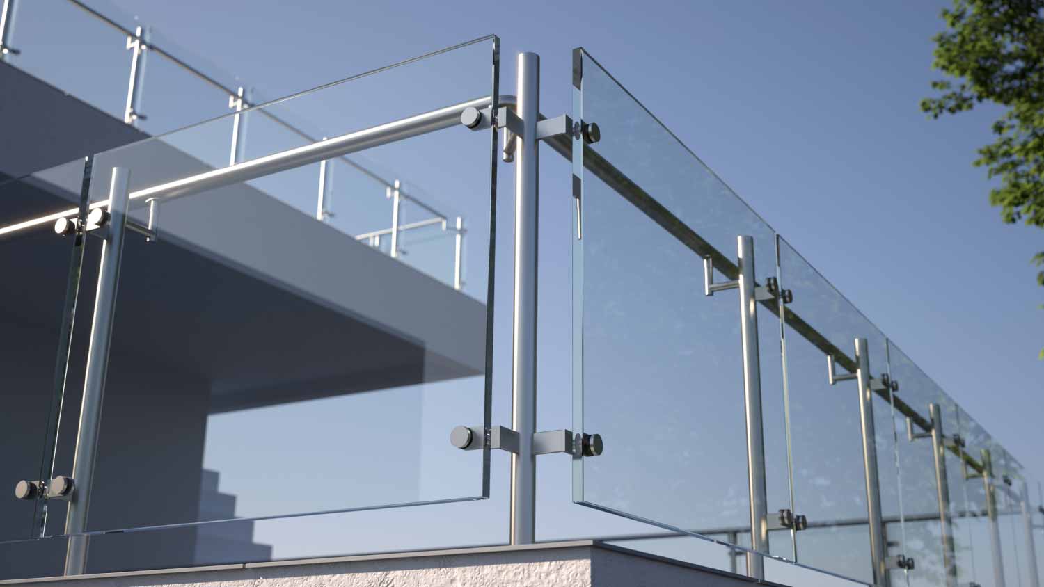 Modern stainless steel railing