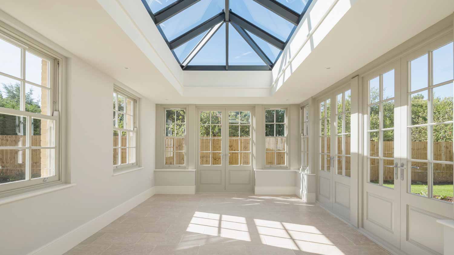 Modern sunroom in new build house