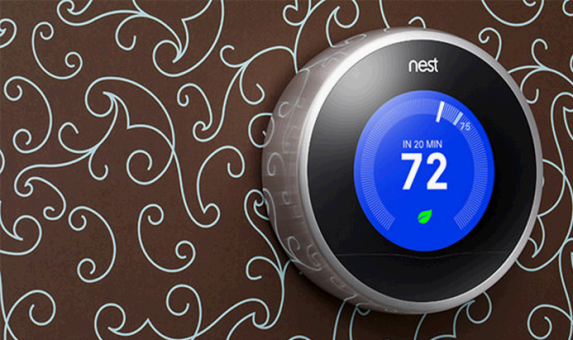 thermostat on a wall