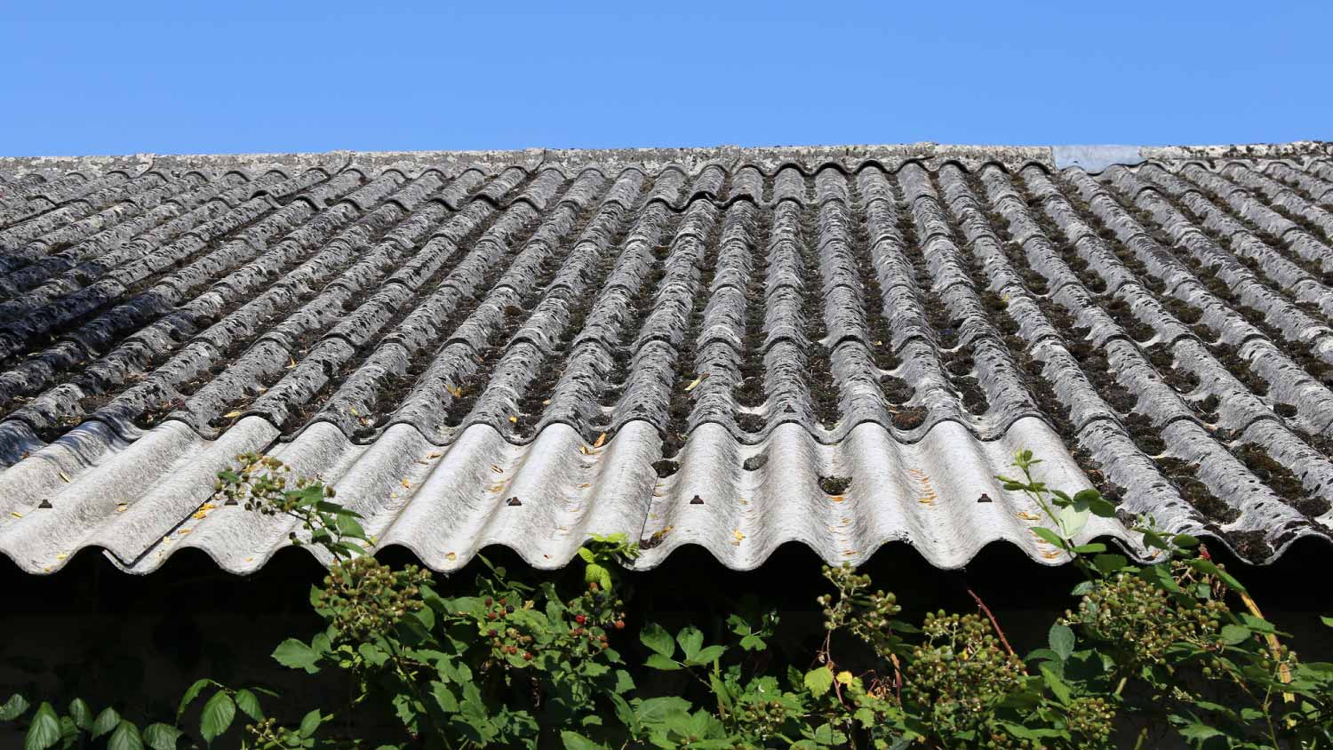 Old building with asbestos roof