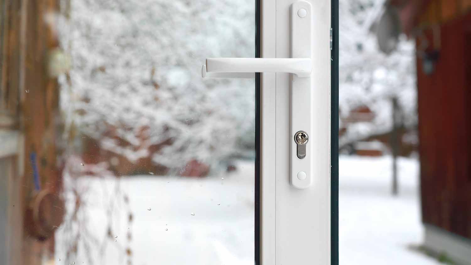 Open door in winter