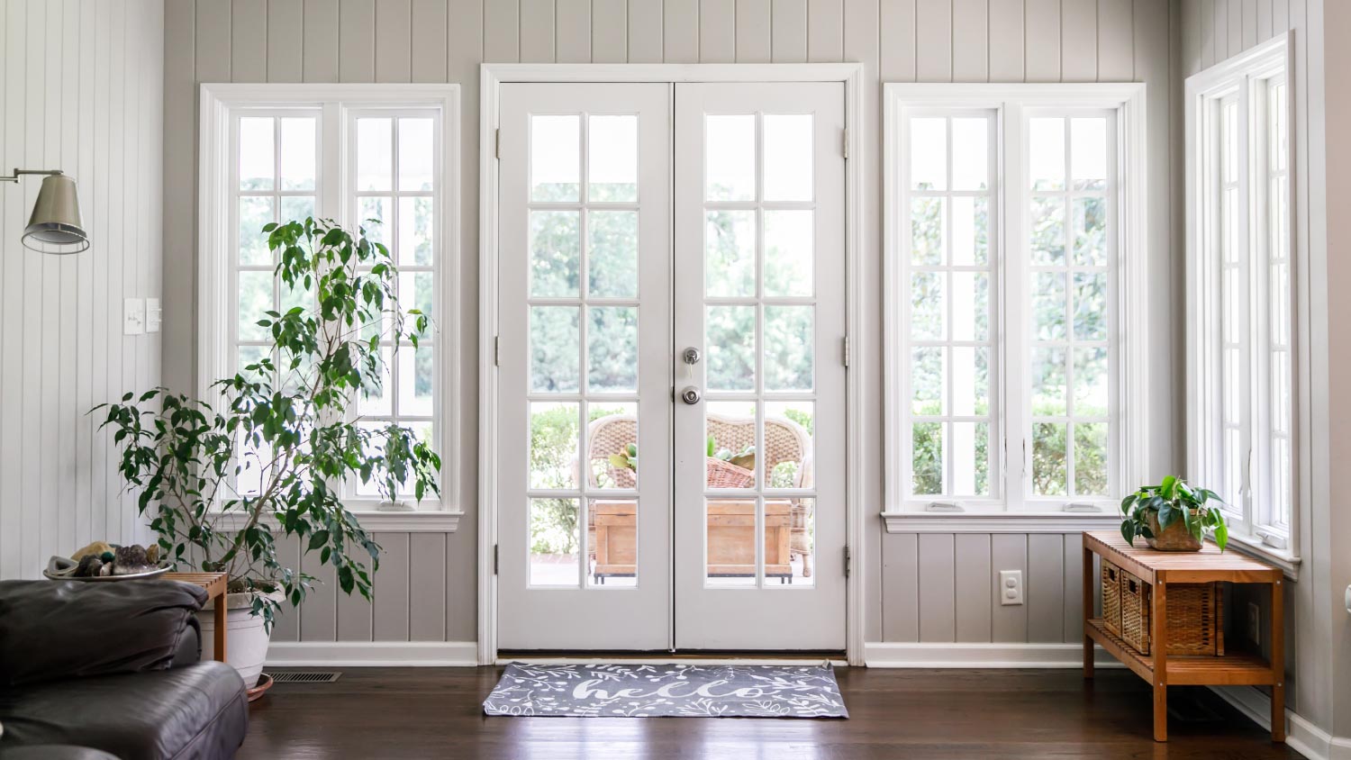 Open living room with window on two sides