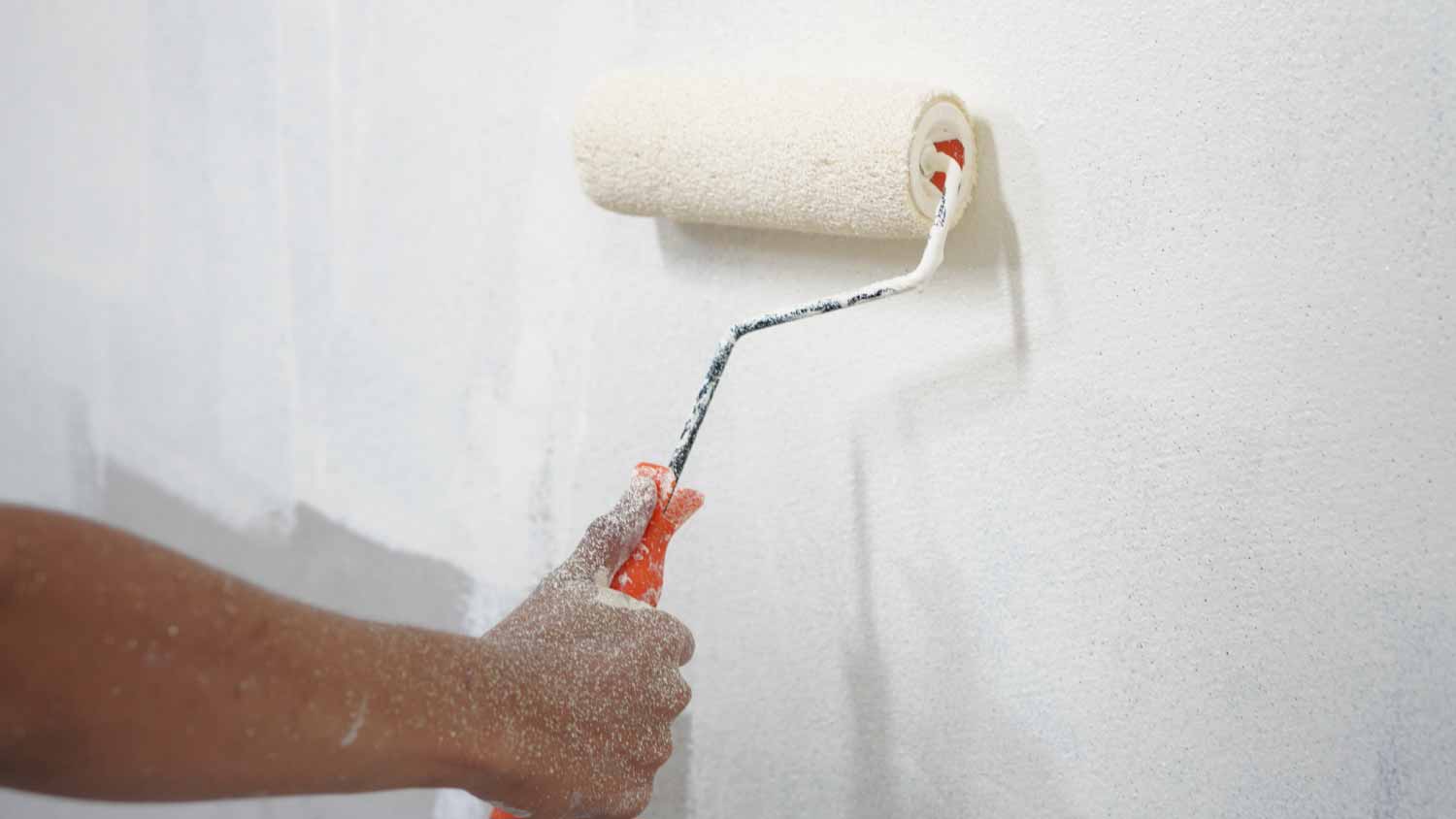 Paint roller and white wall