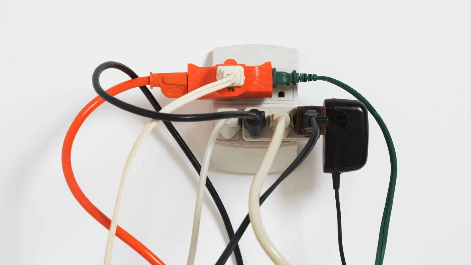Power cords in outlet