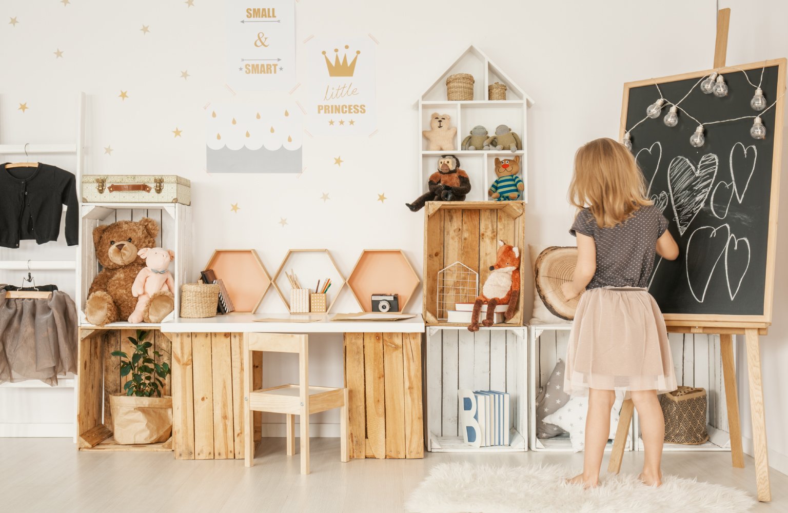 young girl in playroom