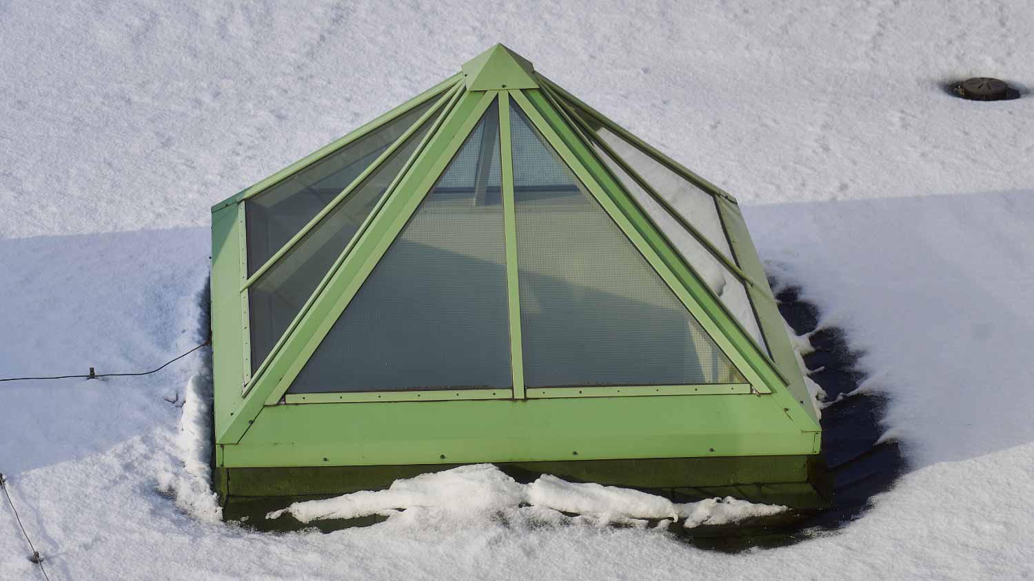 Pyramid shaped glass skylight