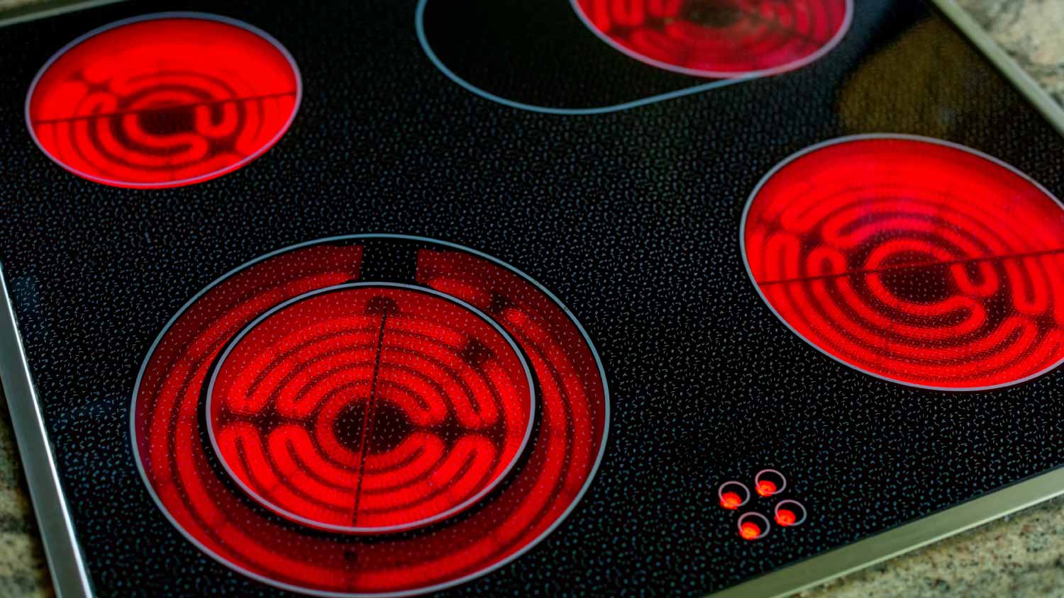 Red glowing induction stove