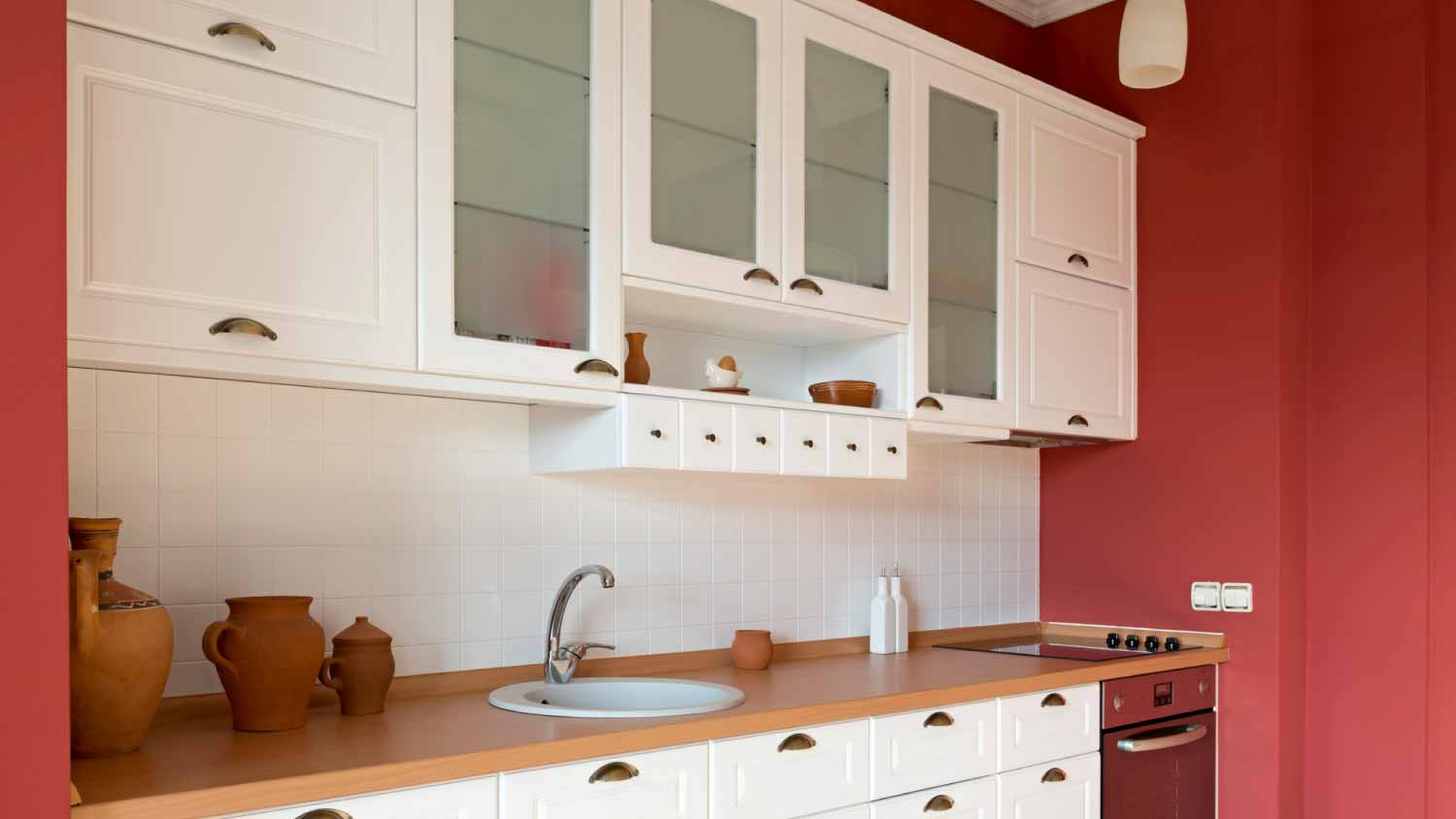 Red modern kitchen 