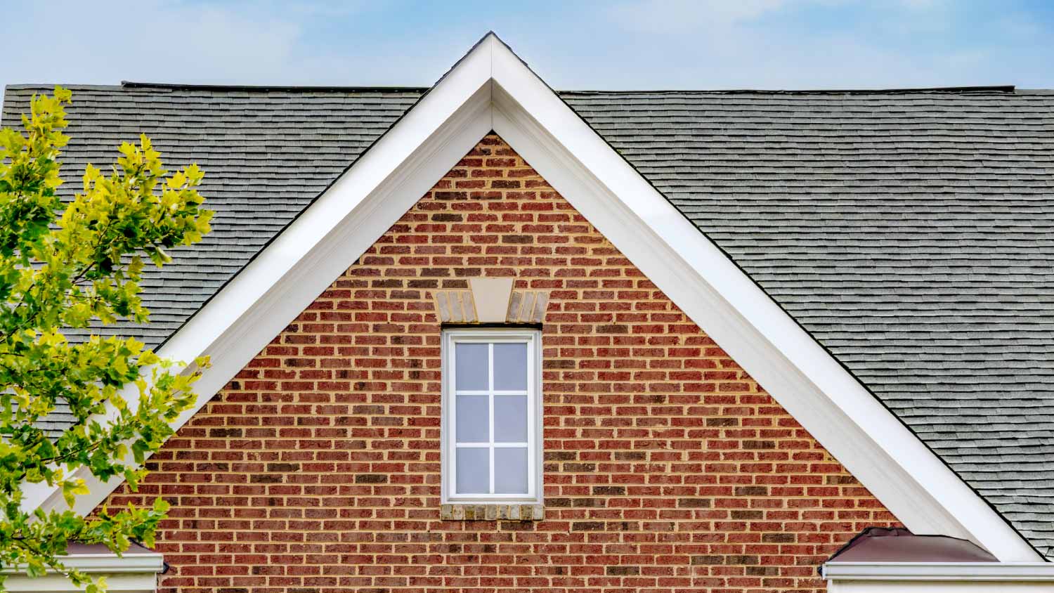 Roof on brick house