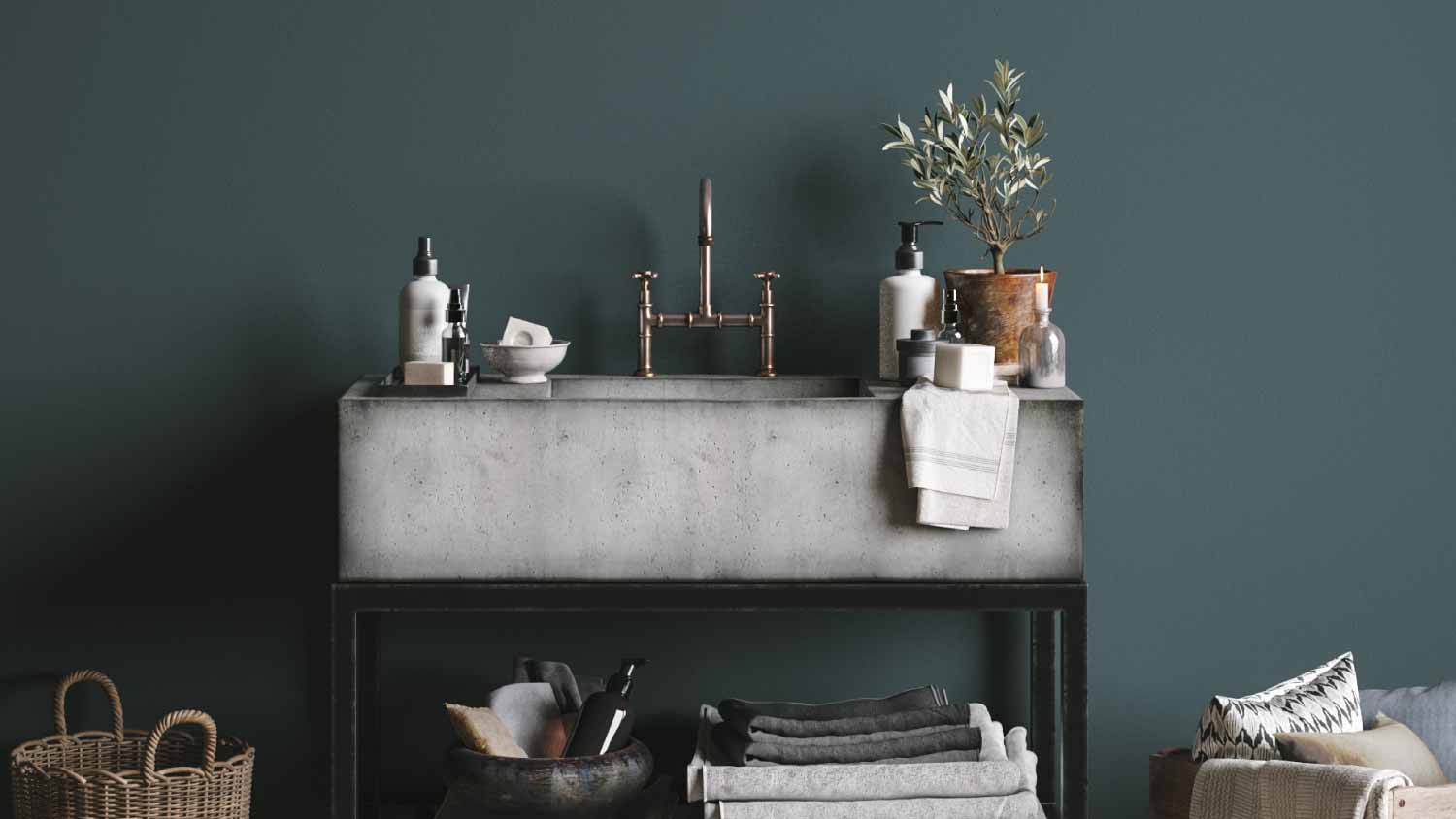 Rustic concrete sink