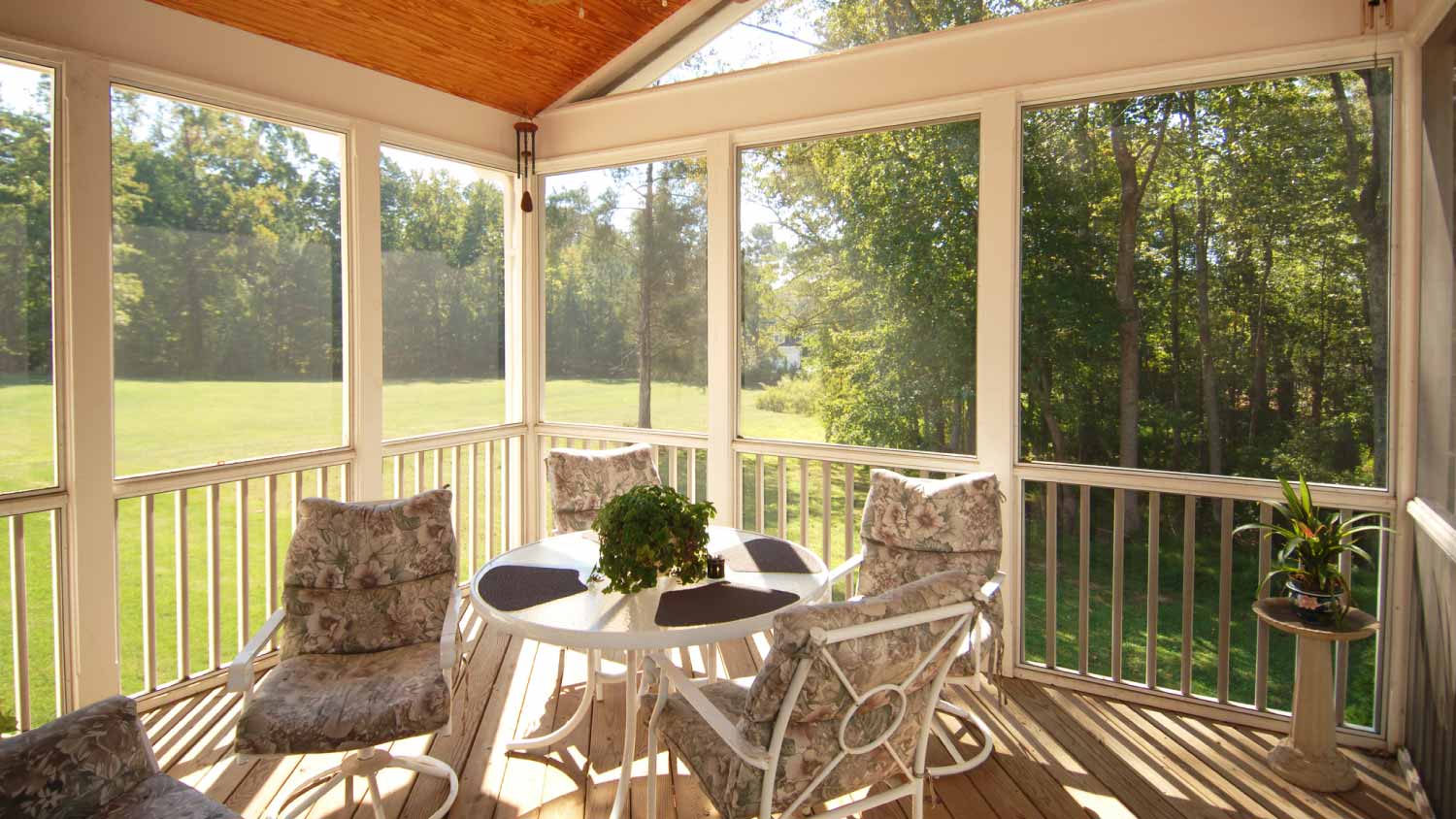 Screened patio with expansive backyard