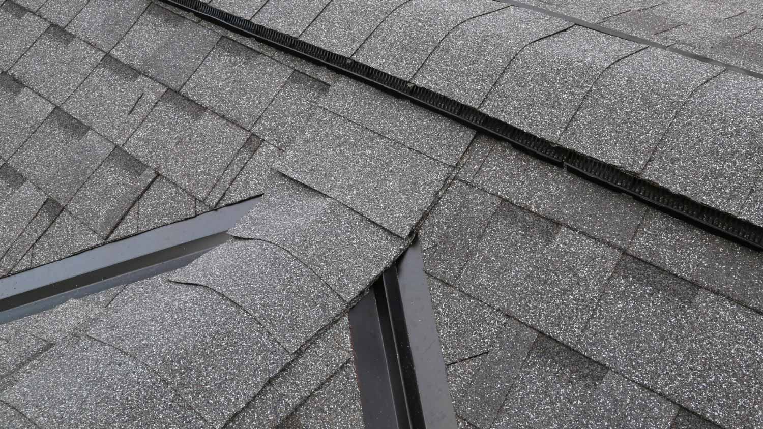 Shingled roof with peaks