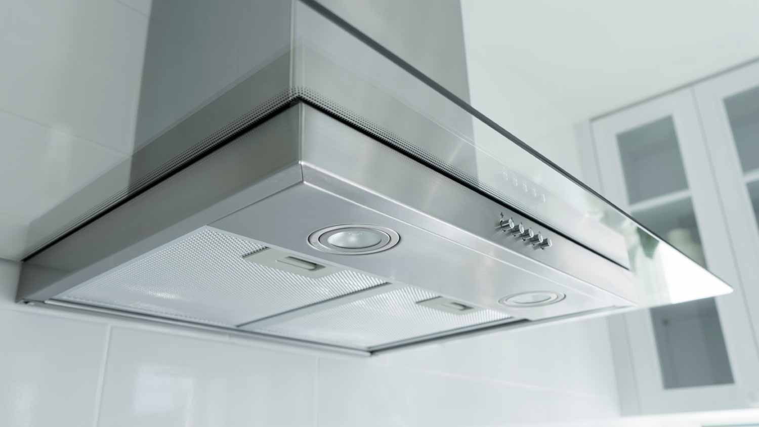 Silver kitchen hood