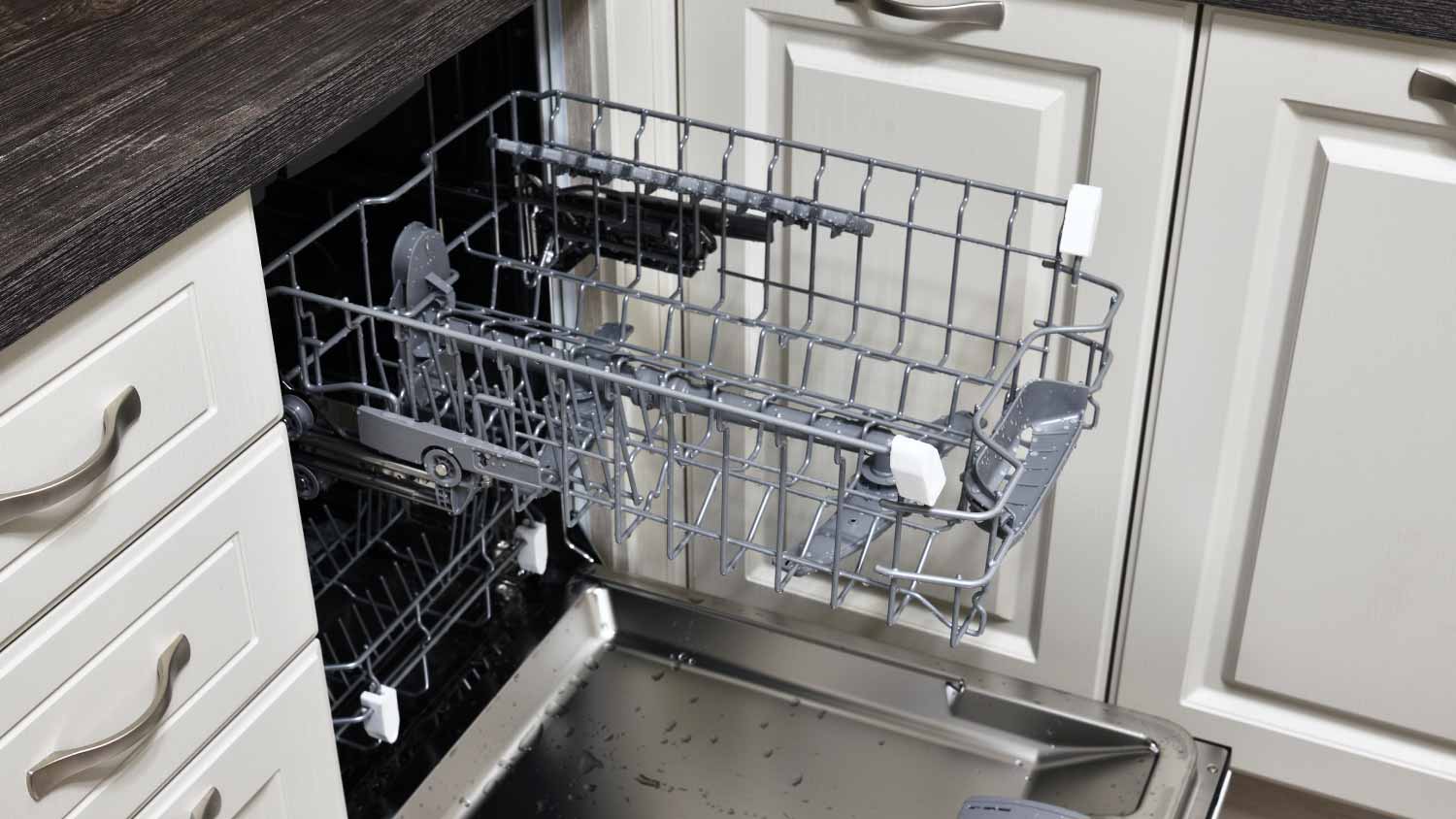 Small open dishwasher