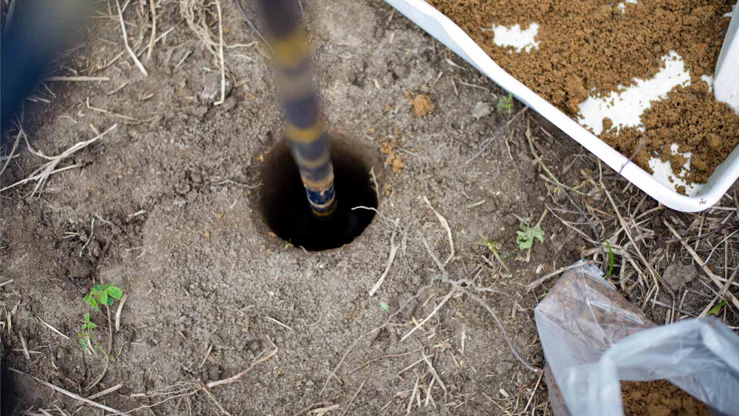 Soil sampling in agriculture farm