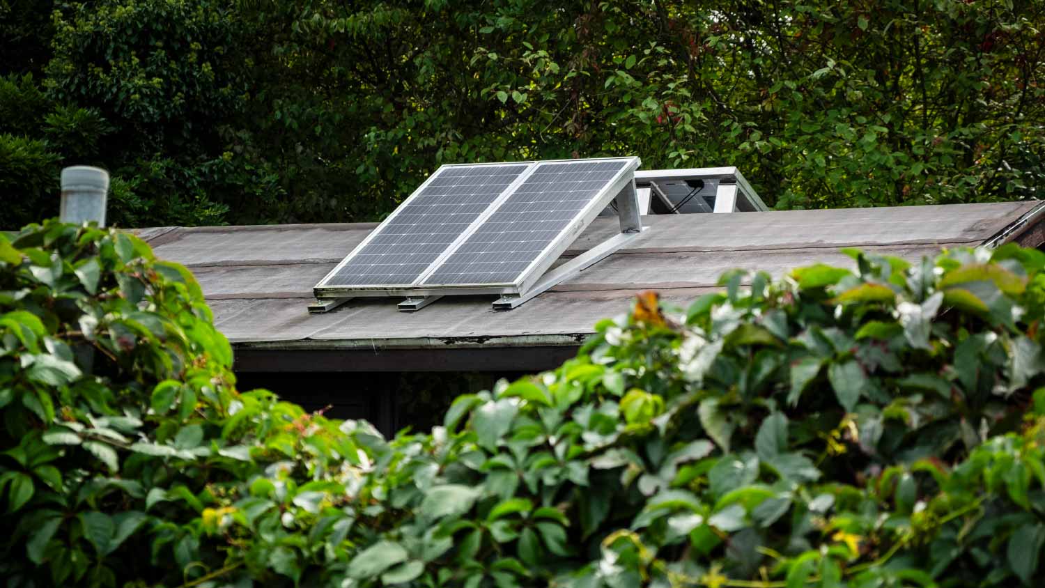 Solar panel on a roof 