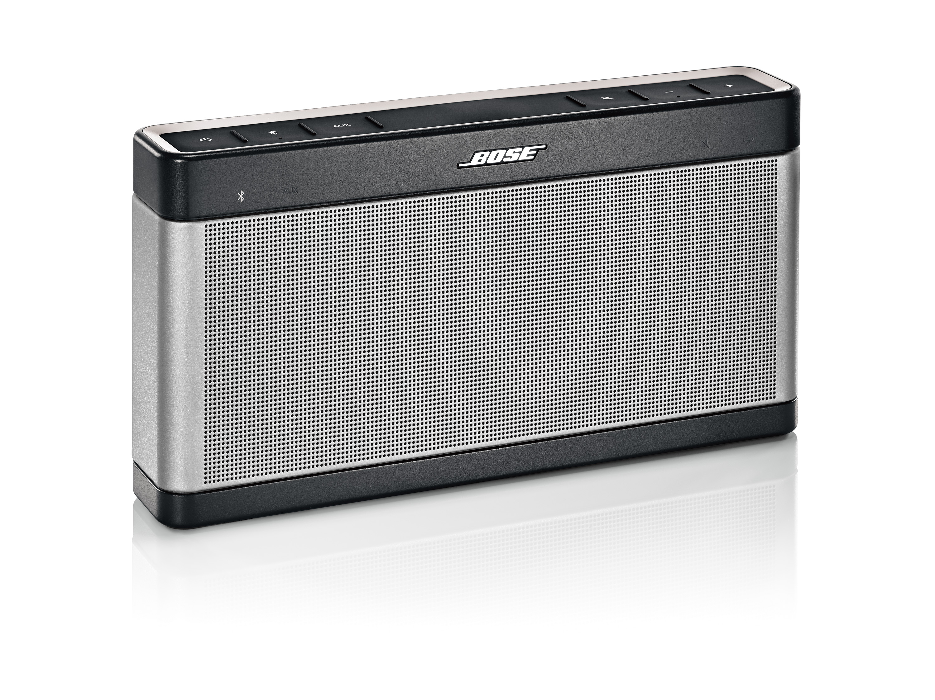 Product shot of a Bose SoundLink Bluetooth Speaker III.