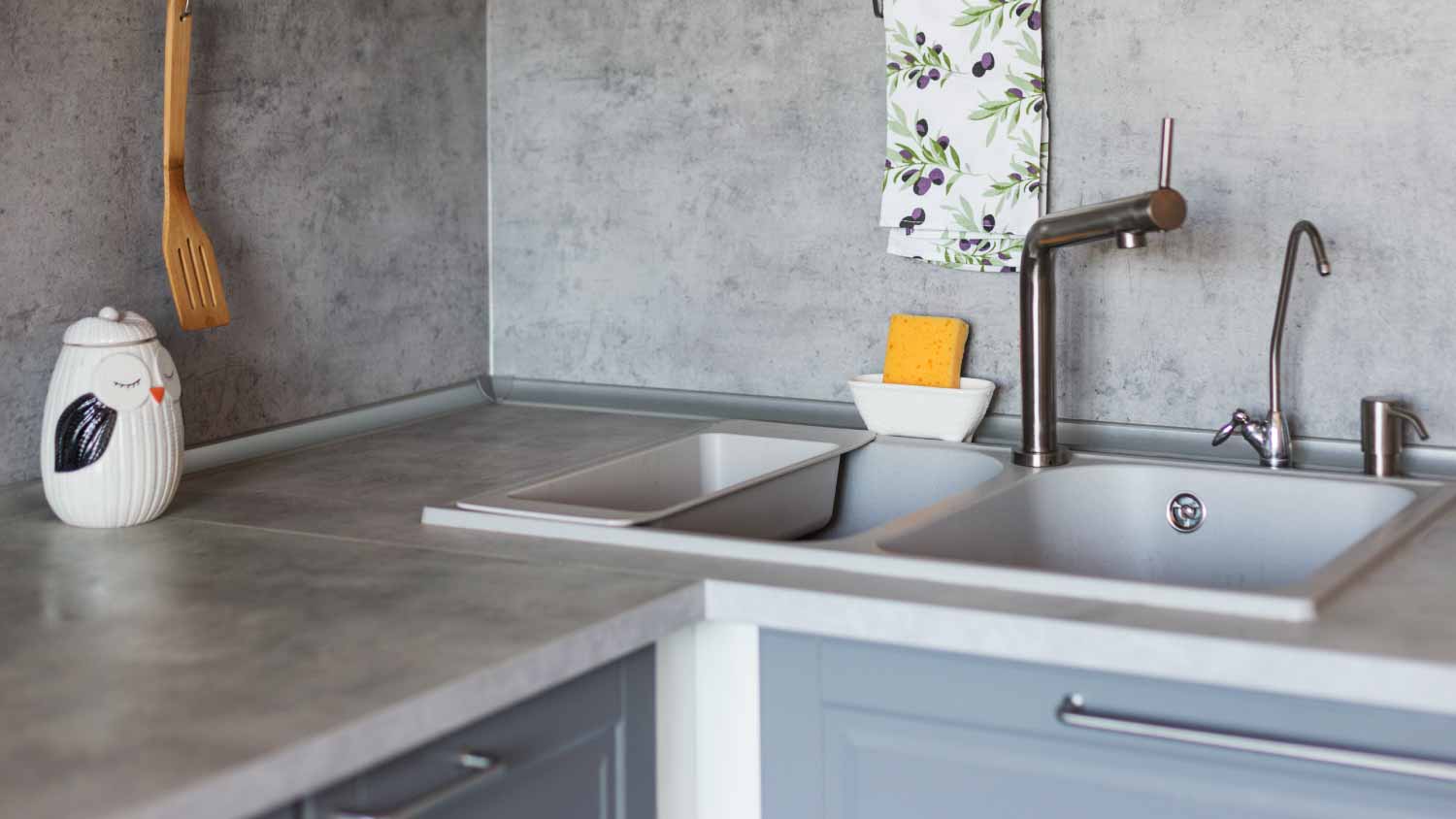 Stone gray sink