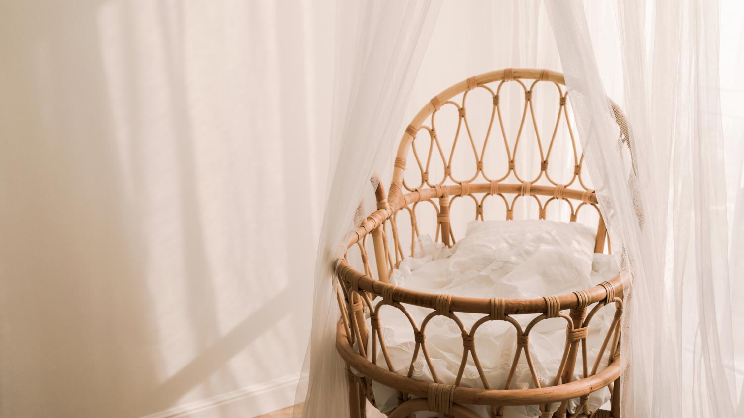 A stylish scandinavian newborn baby nursery