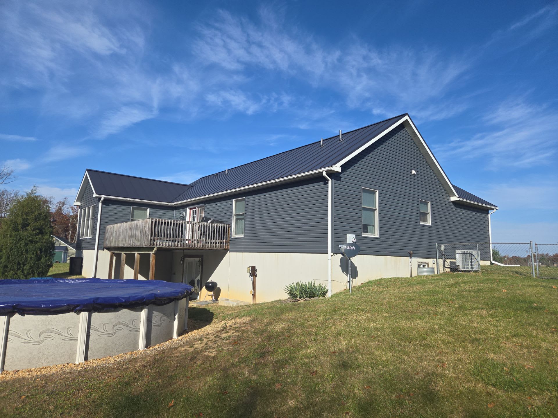 house with black metal roof