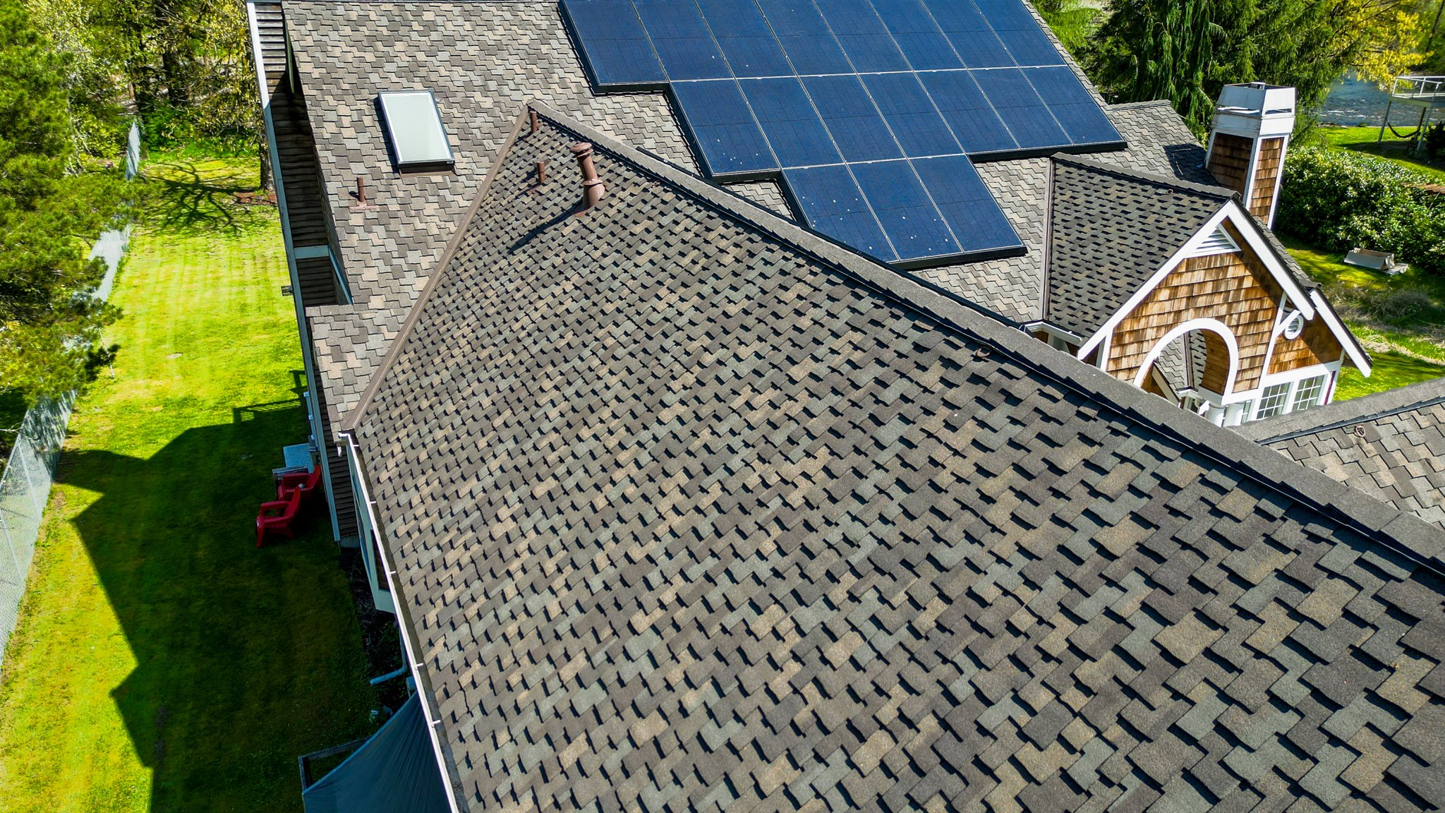 asphalt roof with solar