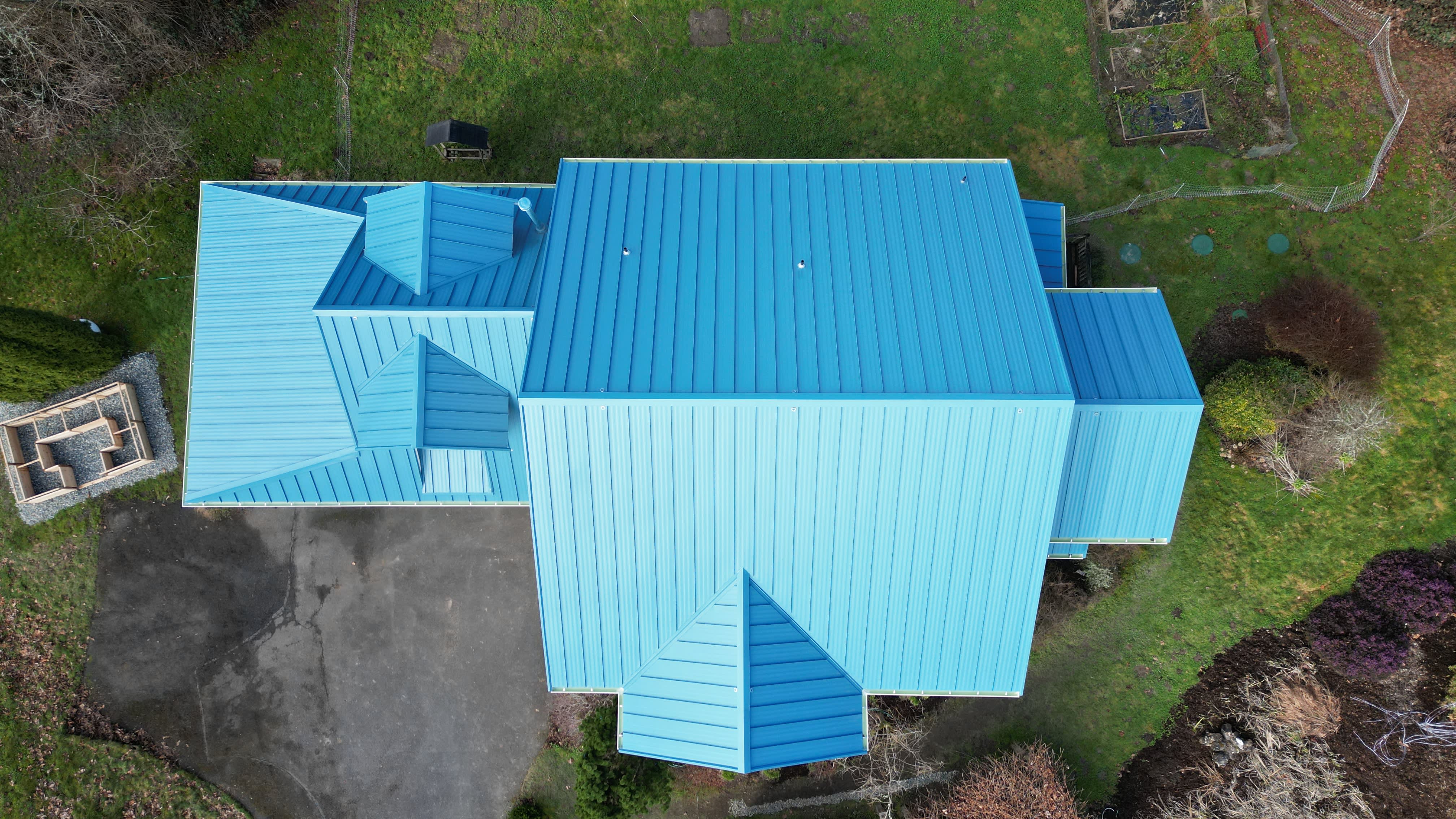 blue metal roof