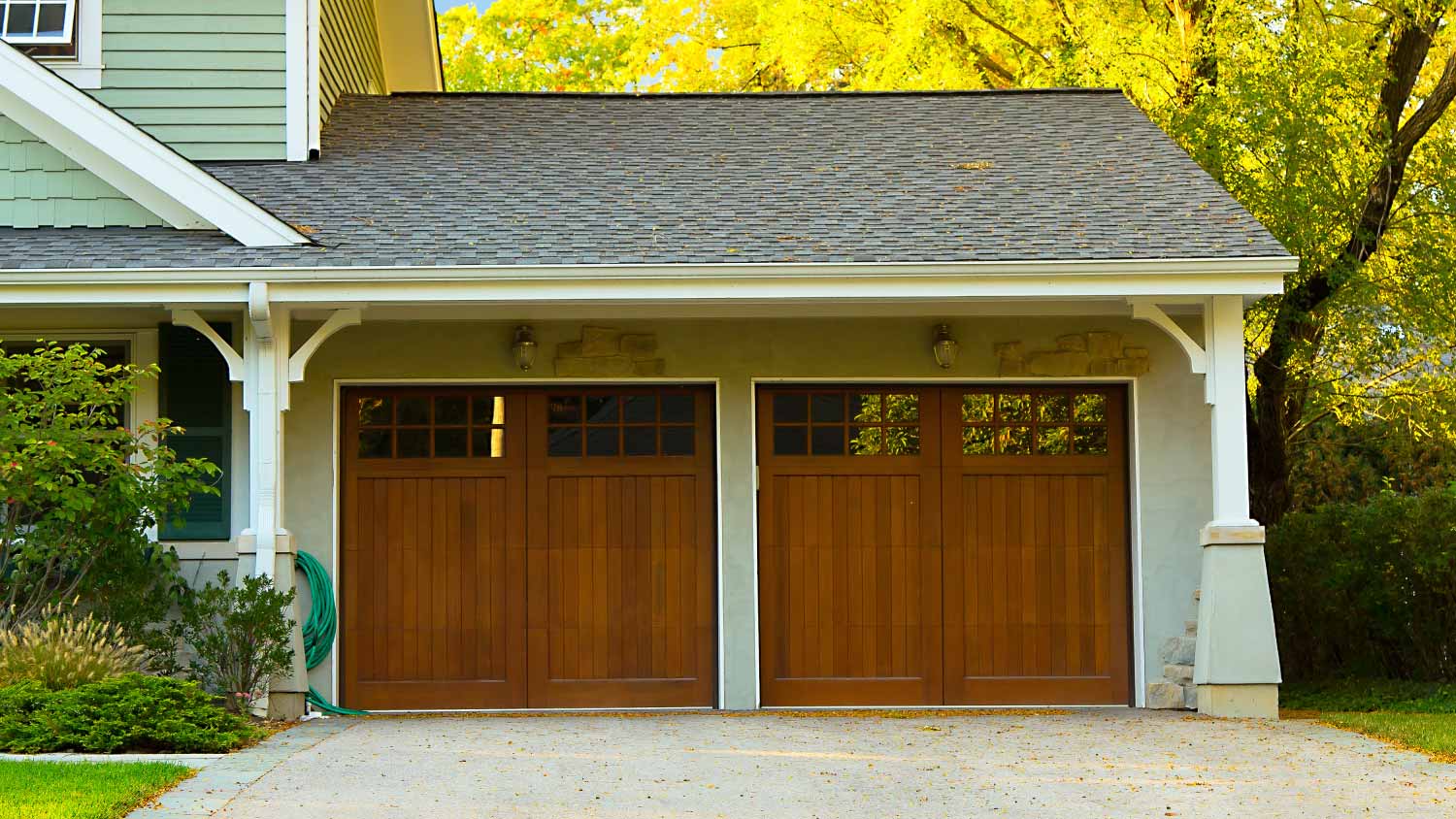 Two car wooden garage