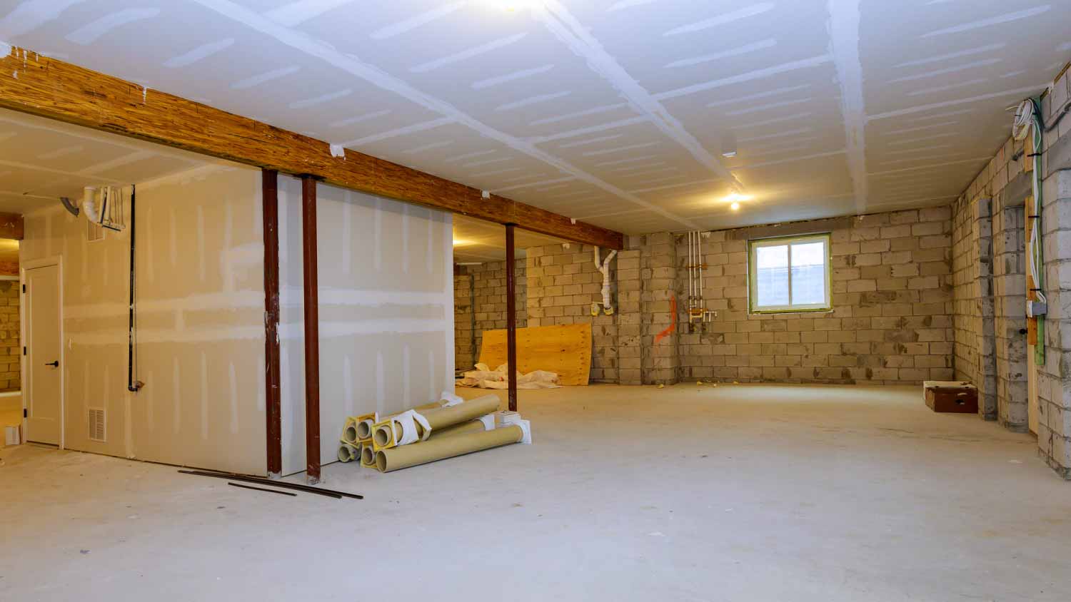 Unfinished new basement