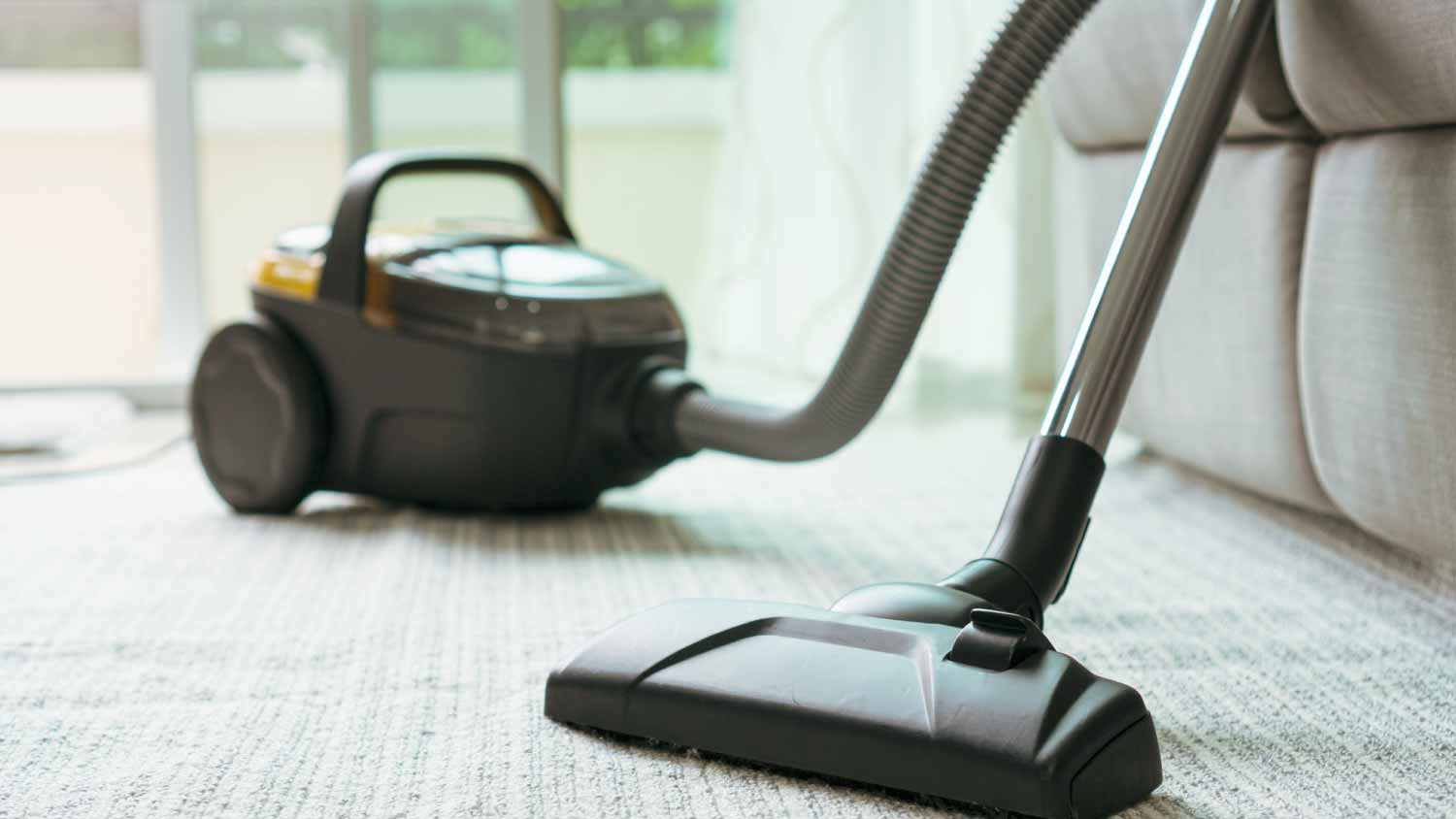 Vacuum cleaner in living room