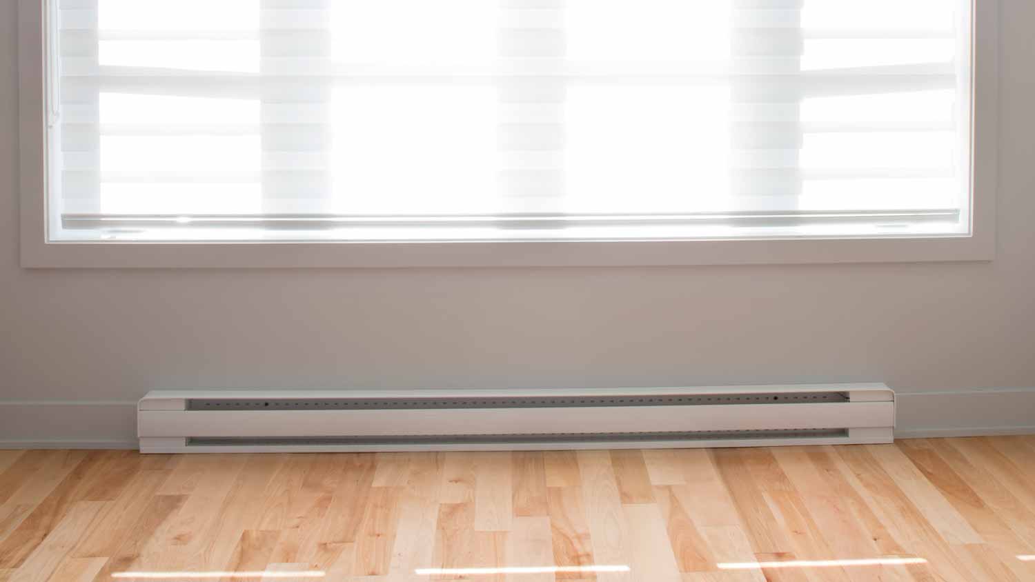 White baseboard heating