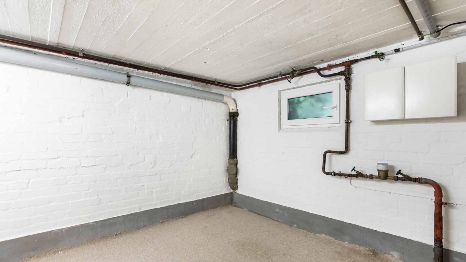 White basement corner