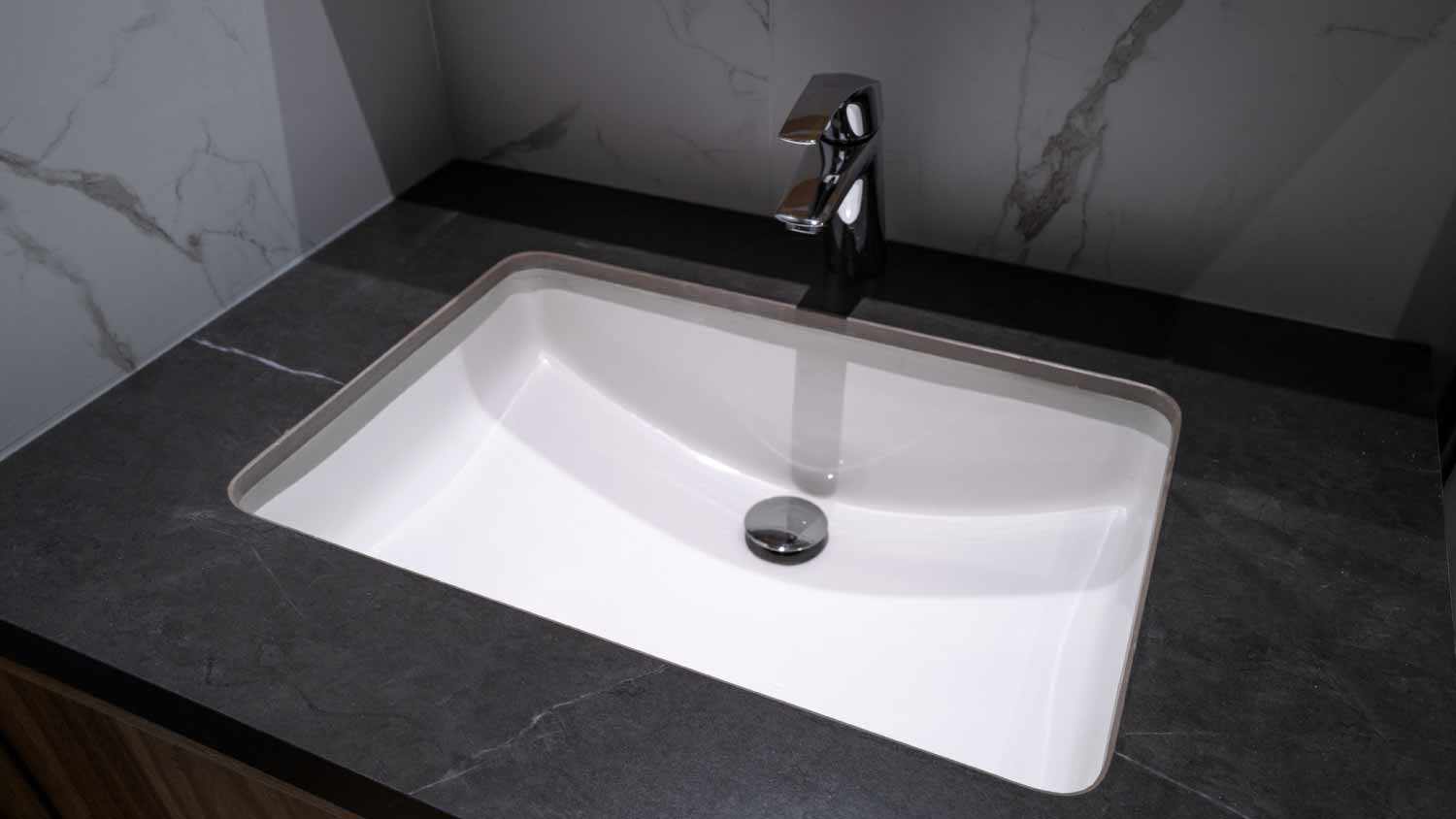 White bathroom sink