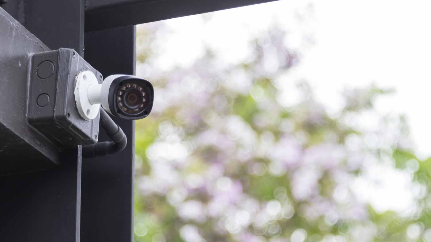 White outdoor security camera