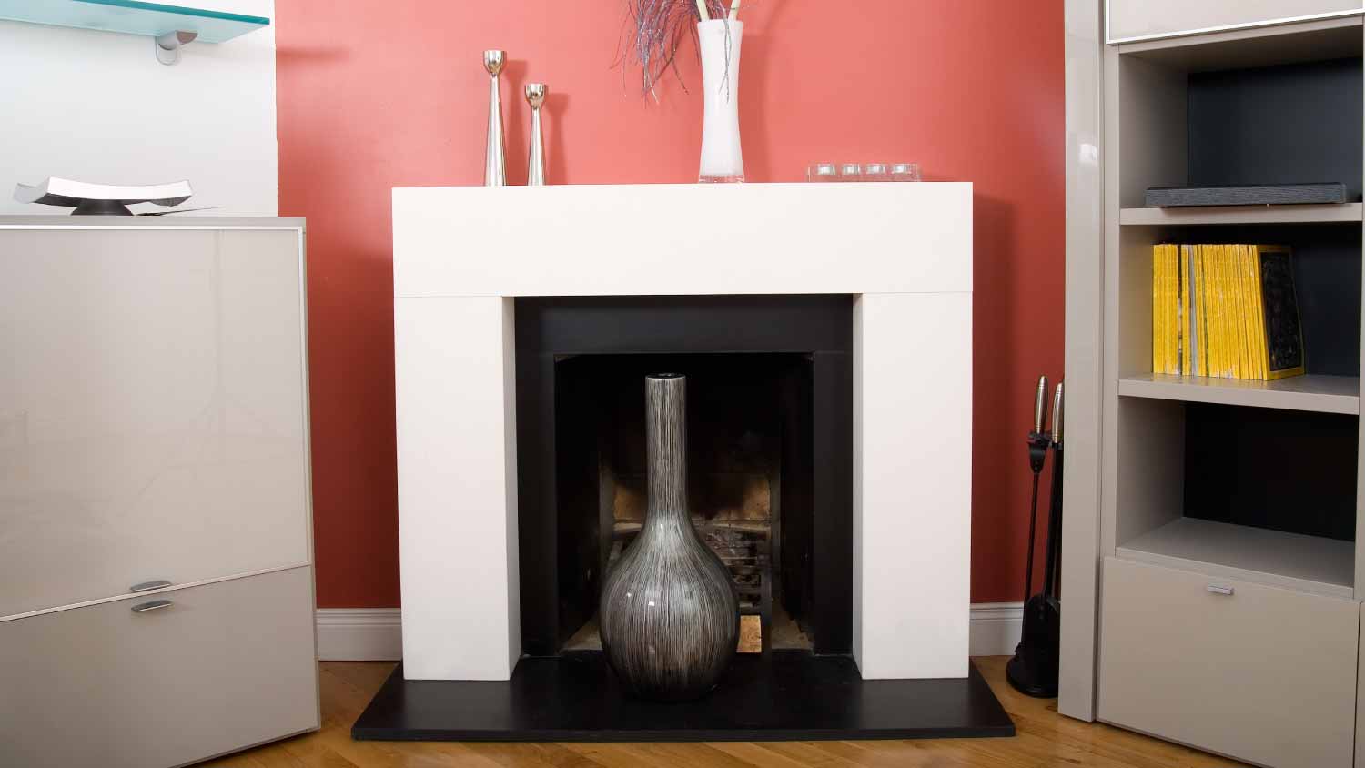 White small fireplace