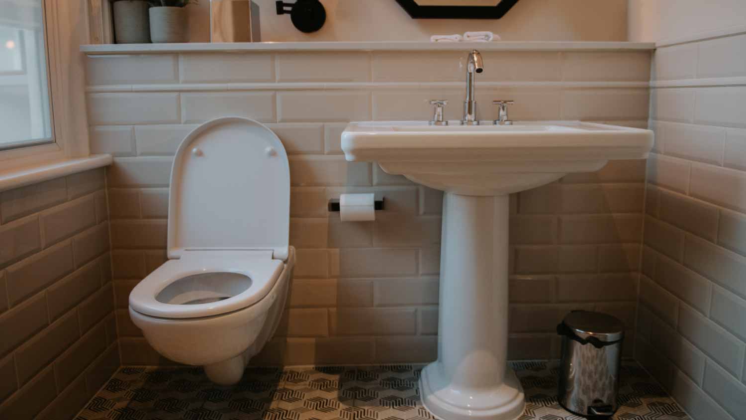 White wall-mounted toilet