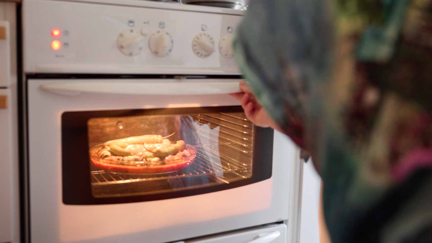 Woman checking food