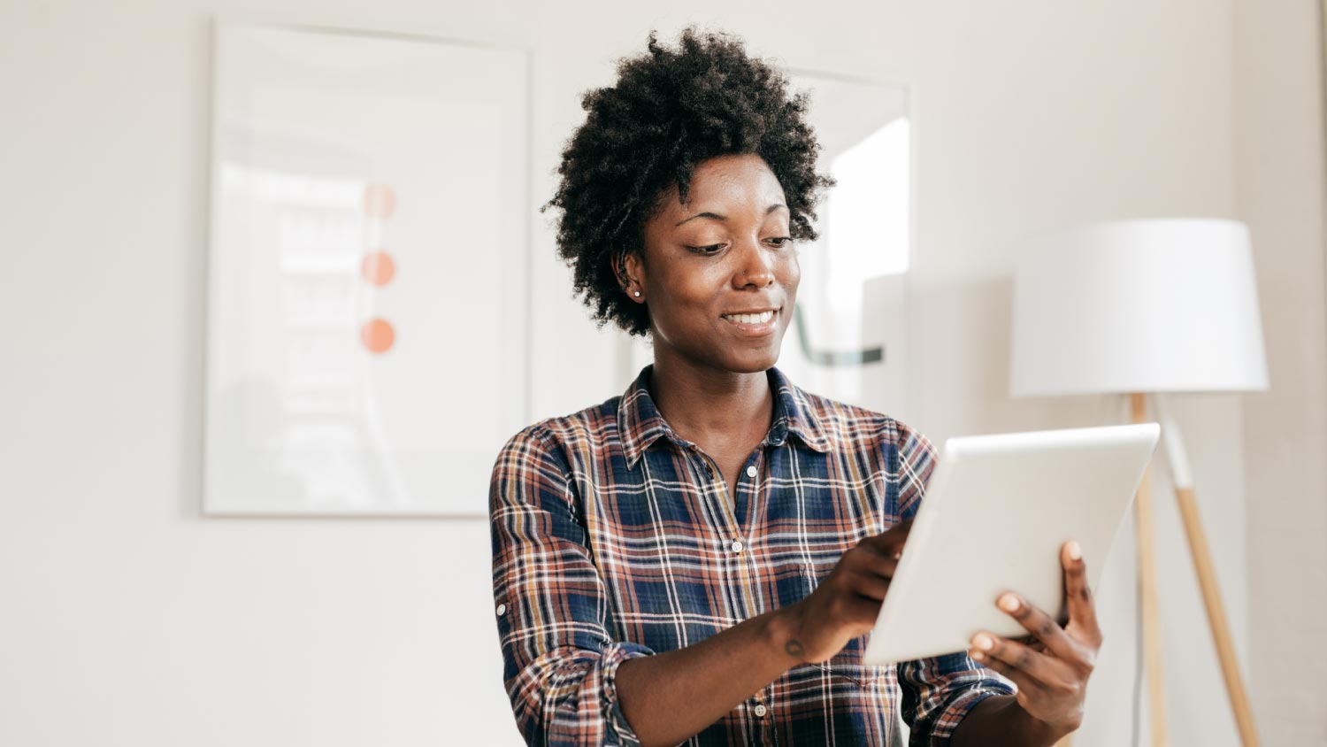 Woman with digital tablet