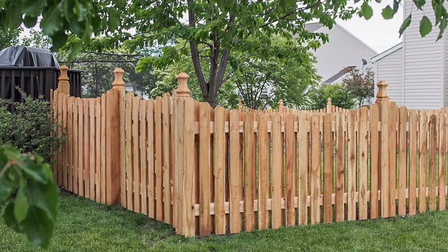 Wooden garden fence